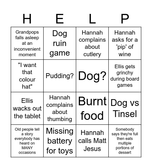 Christmas Bingo! Bingo Card