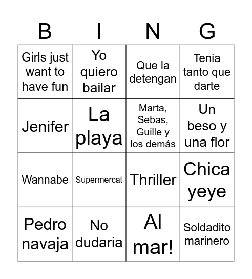 BINGO MUSICAL EDICIÓ SANT ESTEVE!! Bingo Card