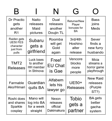 HH Server Bingo Card