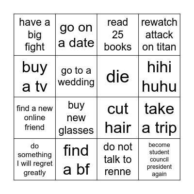 Munises 2025 Bingo Card