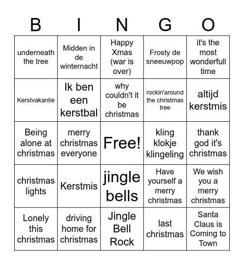 Boertjes Kerstbingo 2024 Bingo Card