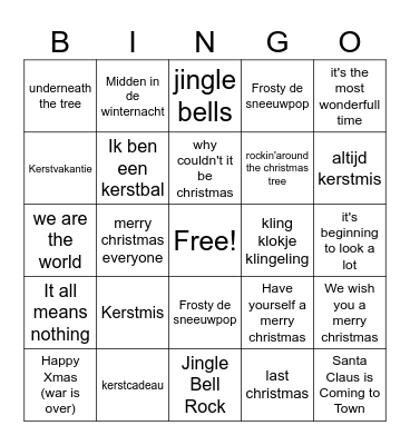 Boertjes Kerstbingo 2024 Bingo Card