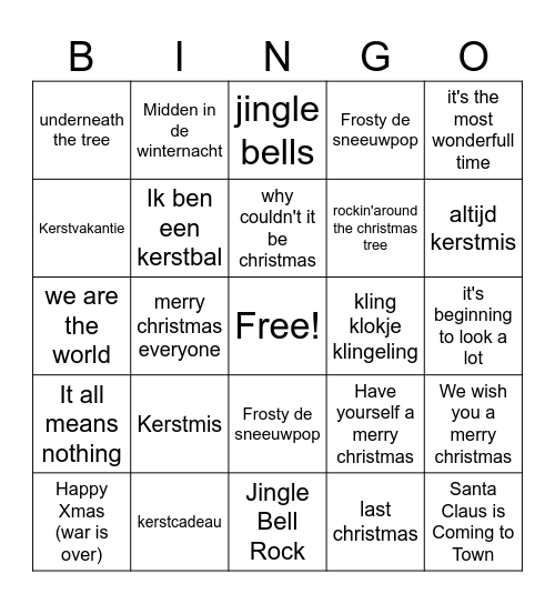 Boertjes Kerstbingo 2024 Bingo Card