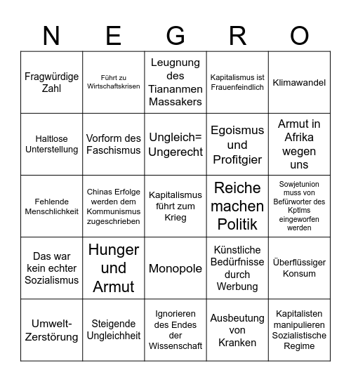 Niemand hat die Absicht eine Mauer zu errichten Bingo Card