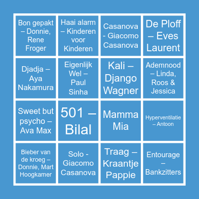 Expeditie Wirwar Muziekbingo Card