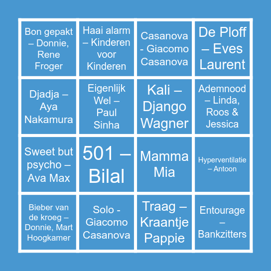 Expeditie Wirwar Muziekbingo Card