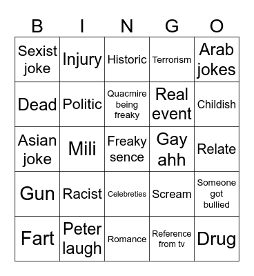 Family guy momentos Bingo Card