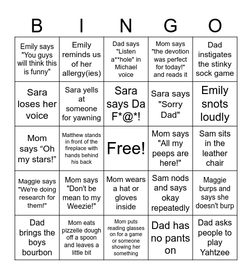Untitled Bingo Card Untitled bingo card