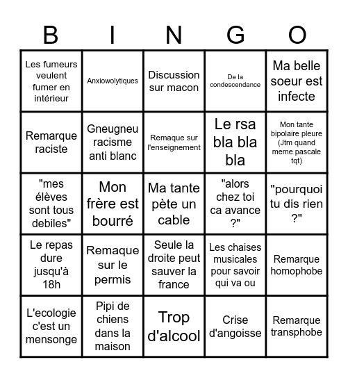 Noël uwu Bingo Card