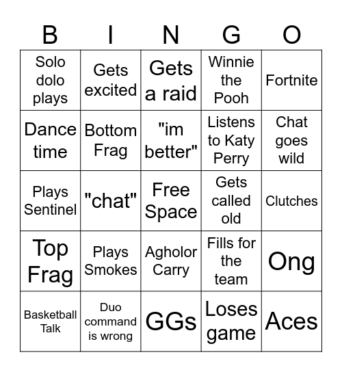 Agholor Bingo Card