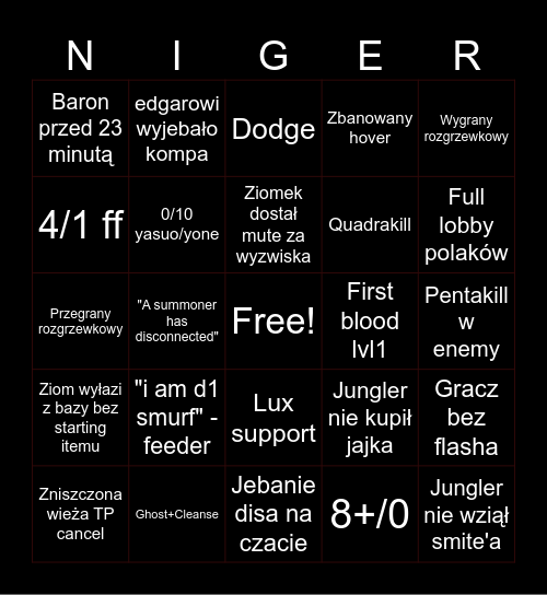 LIGA LEGO BINGO!!! Bingo Card