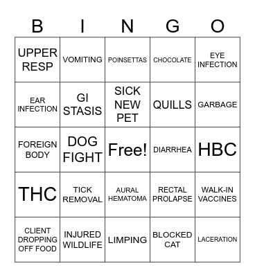 CHRISTMAS ER BINGO Card