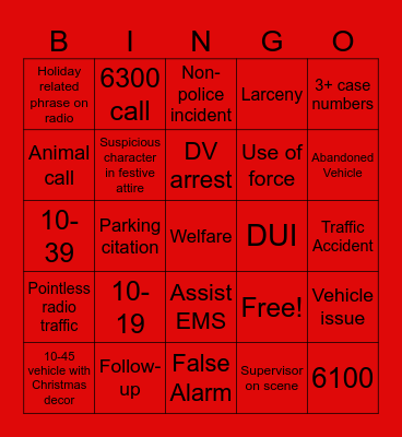 Christmas Bingo Card