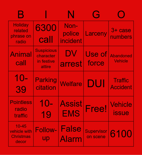 Christmas Bingo Card