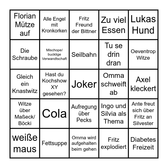 Bingo Hesse Bingo Card