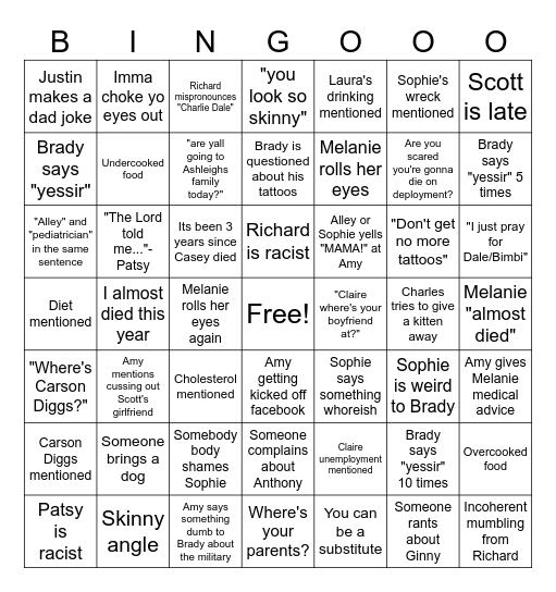 Yeehaw Christmas Bingo Card