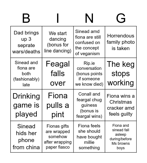 Xmas bingo '24 Bingo Card