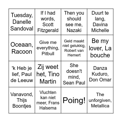 Ronde 1 Bingo Card