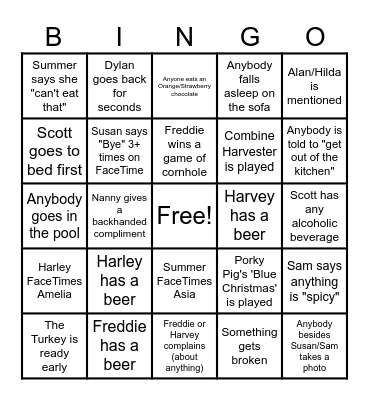 2025 Christmas Bingo Card