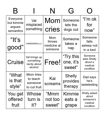Restifichristmas Bingo Card