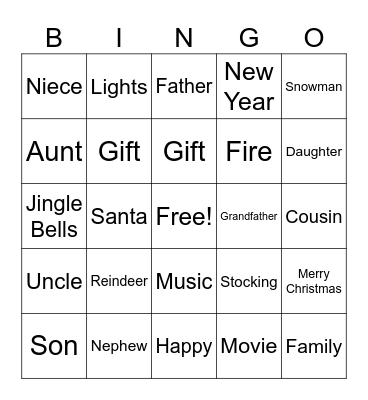 Holiday ASL Bingo Card