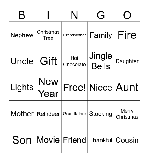 ASL Holiday Bingo Card