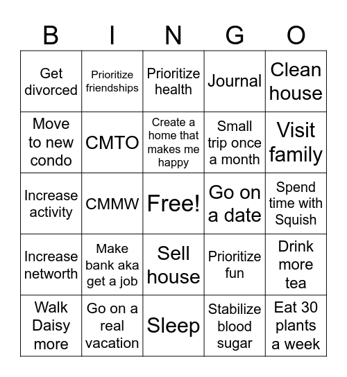 Thrive in 2025 Bingo Card