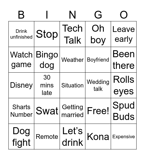 Benson Bingo Card