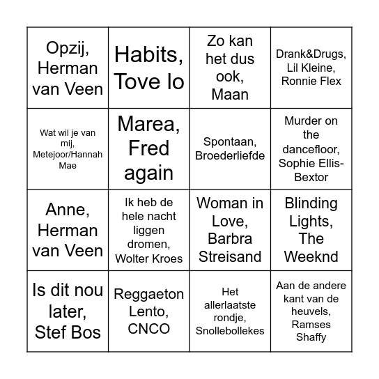 Ronde 6 Bingo Card