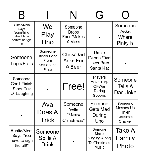 Christmas Bingo Card