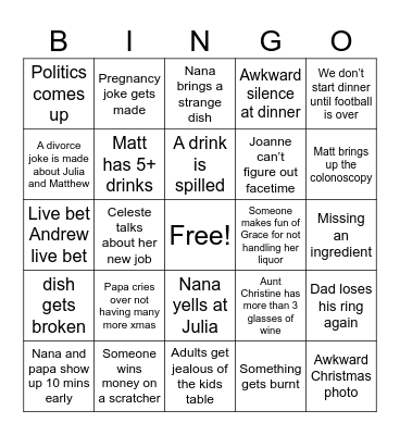 Christmas Bingo Card
