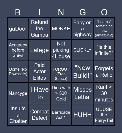 Scamaz Bingo Card
