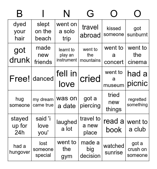 2024 BINGO Card