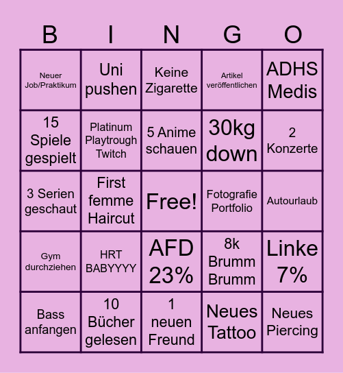 BINGO KYU 2025 Bingo Card