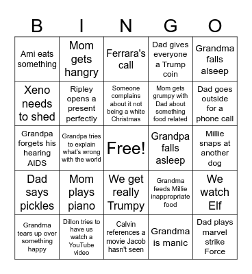 Murphy XMAS Bingo Card