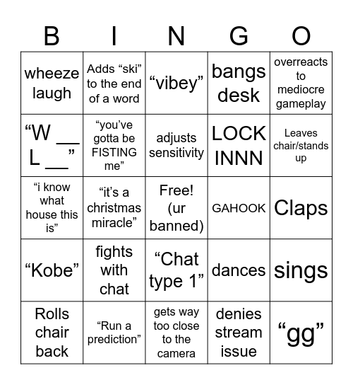 caseoh bingo Card