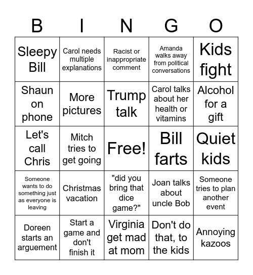 Opatz Chaos Bingo Card