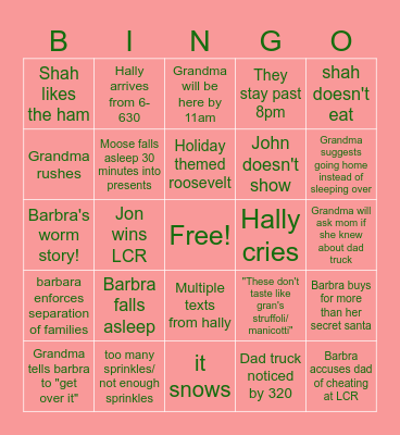 Christmas 2024 Bingo Card