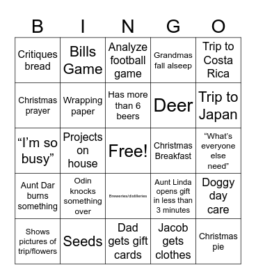 ChrisUntitled Bingo Card