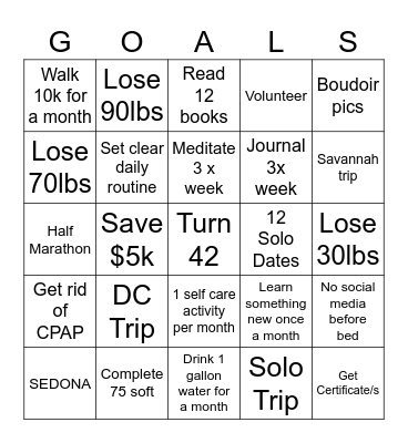 2025 VISION BOARD Bingo Card