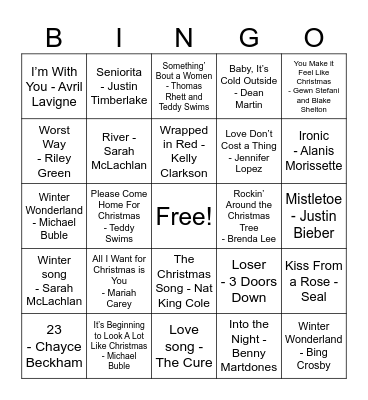 Christmas Bingo Card