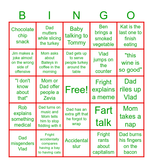 Moore Christmas Bingo Card