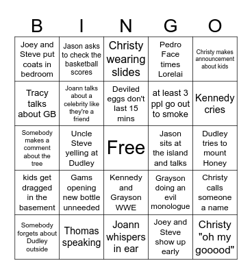 Family Bingo Card