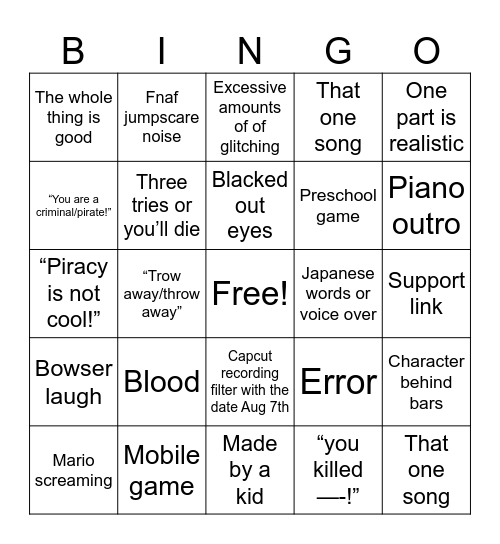 ANTI PIRACY Bingo Card