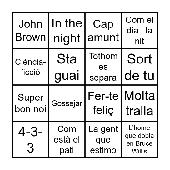 Amics de les oques 2025 Bingo Card