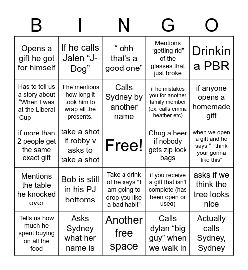 Christmas Bingo Card