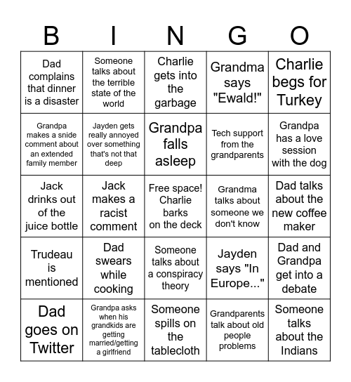 Christmas Bingo Card