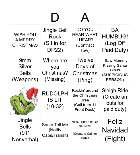 CHRISTMAS DISPATCH BINGO Card