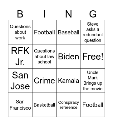 2024 Xmas BINGO Card