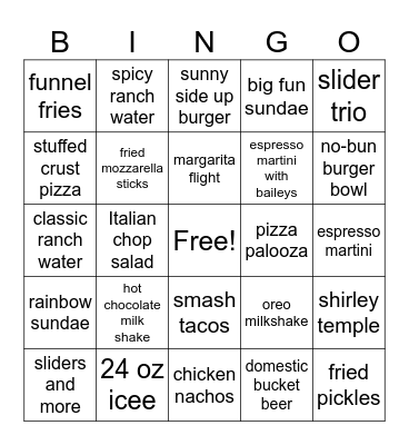Main Event Black Out Bingo Card